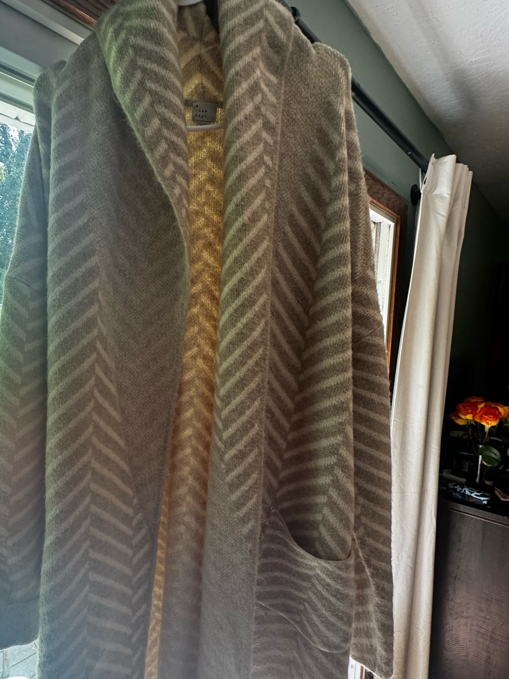 a new day Taupe Chevron Hooded Long Coat